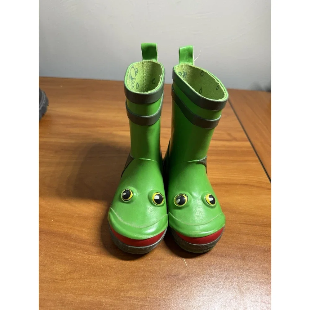 Kidorable Frog Rain Boots Green Toddler Size 5 Waterproof Kids Shoes Pull On